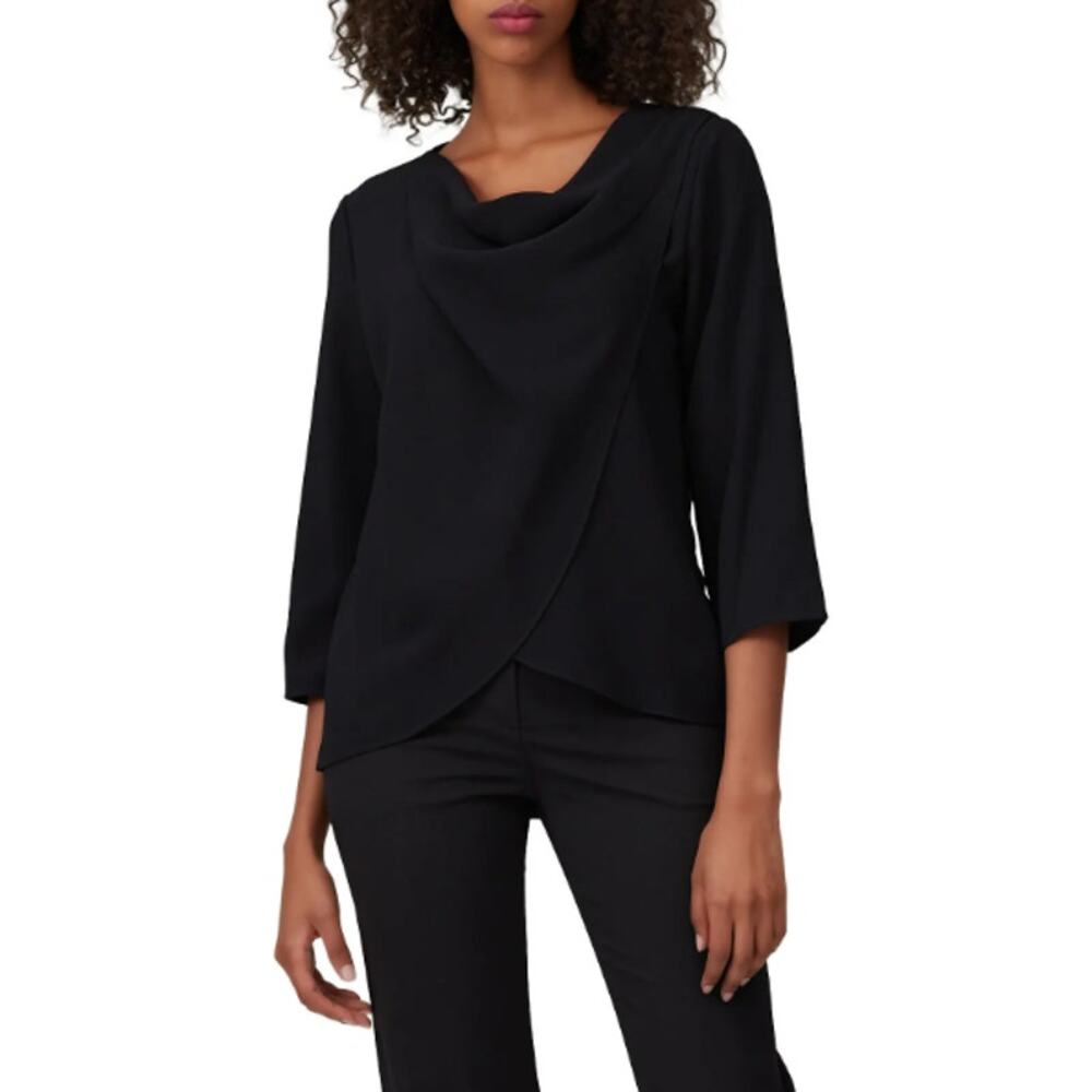 AMANDA UPRICHARD X RTR Black Cowl Neck Leland Blouse Top Size PS